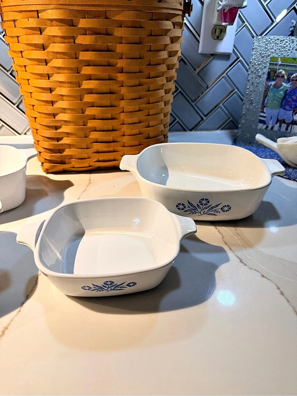 CorningWare P-41-B Blue Floral Cookware Set